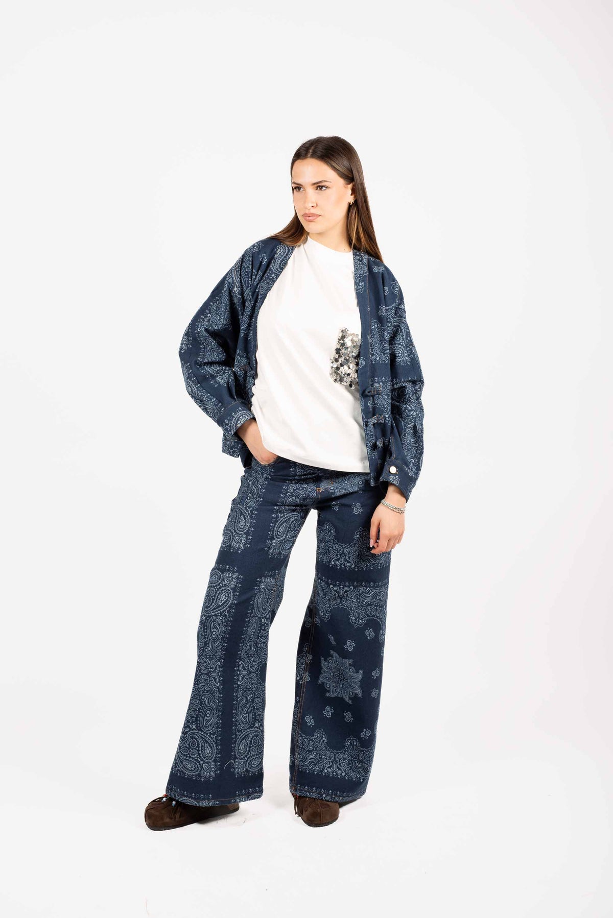Giacca Denim Paisley donna Tensione in - 6