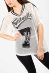 T-shirt Over in Rete Con Patch donna Miss love - 1