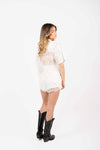 T-shirt Combinata Pizzo e Satin donna Miss love - 4