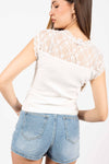 Top a Costine con Inserto in Pizzo donna Miss love - 3