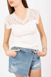 Top a Costine con Inserto in Pizzo donna Miss love - 1