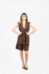 Completo Sartoriale Marrone con Gilet e Bermuda donna Miss love - 1
