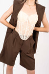 Corsetto in Pizzo Ricamato Crema donna Miss love - 2