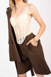 Corsetto in Pizzo Ricamato Crema donna Miss love - 1