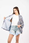 Shorts in Denim con Volant Vichy donna Miss love - 5