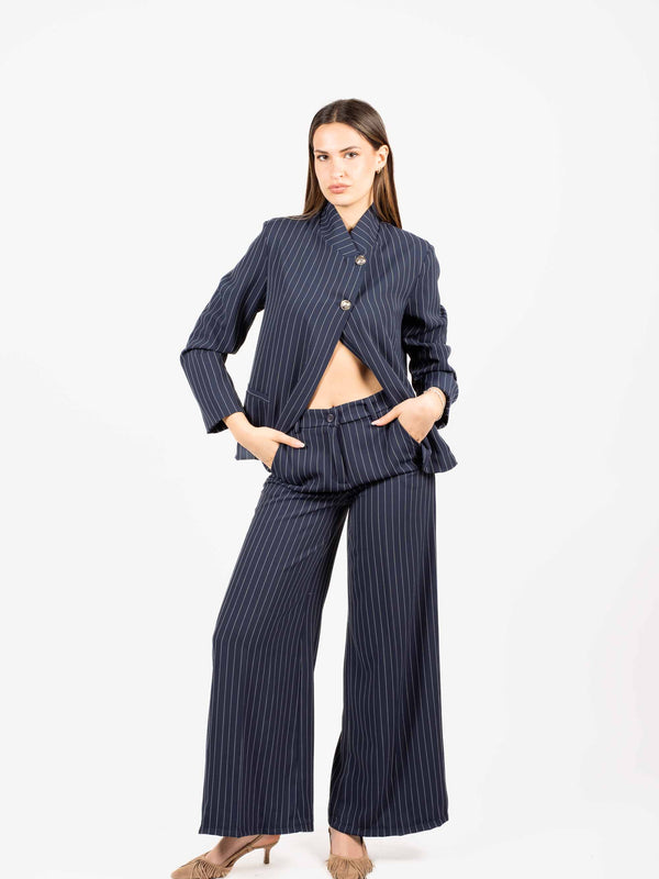 Blazer Gessato Blu da donna Miss love