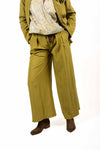 Pantaloni Wide Leg a Vita Alta Oliva donna Miss love - 1