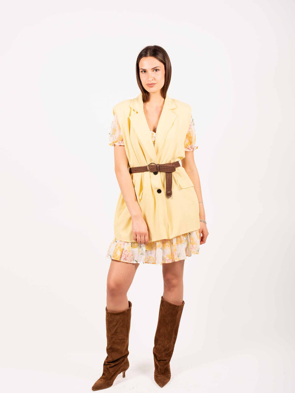 Gilet Sartoriale Oversize Giallo da donna Miss love