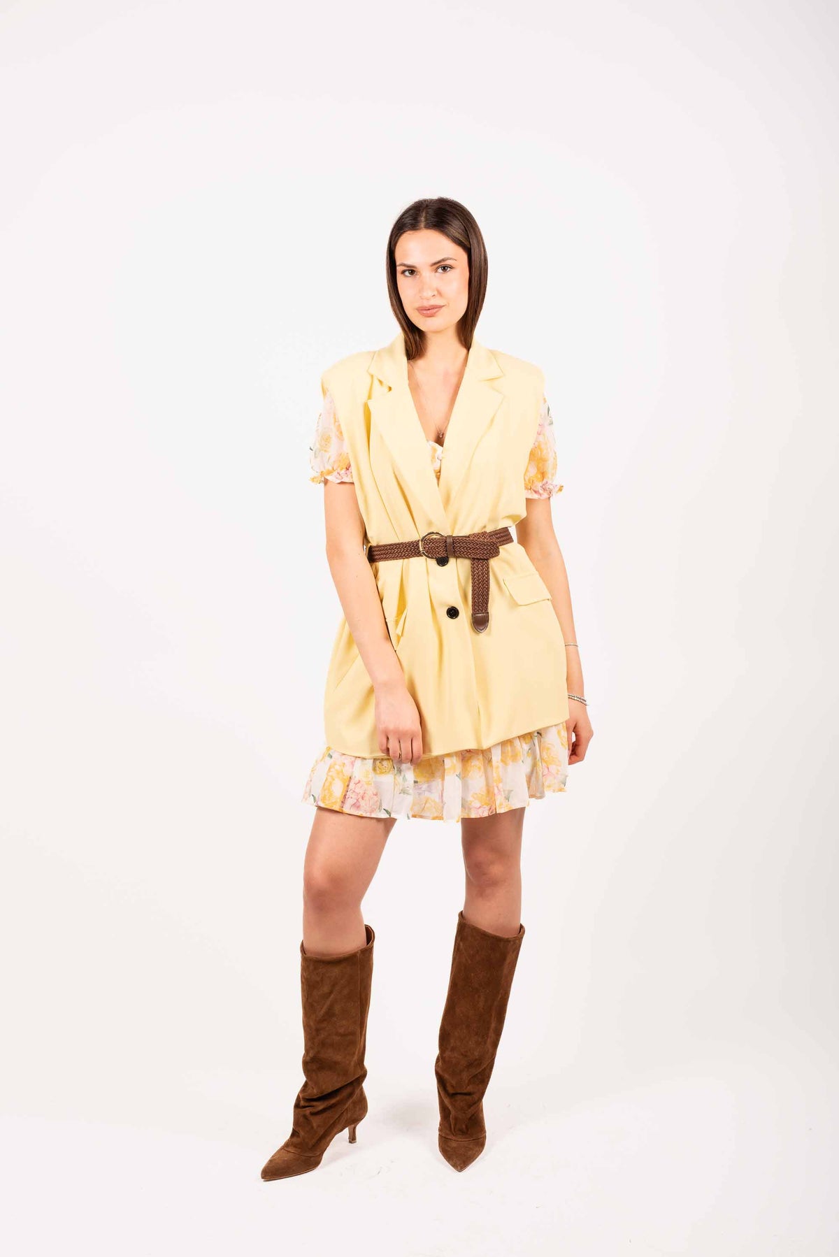 Gilet Sartoriale Oversize Giallo donna Miss love - 1