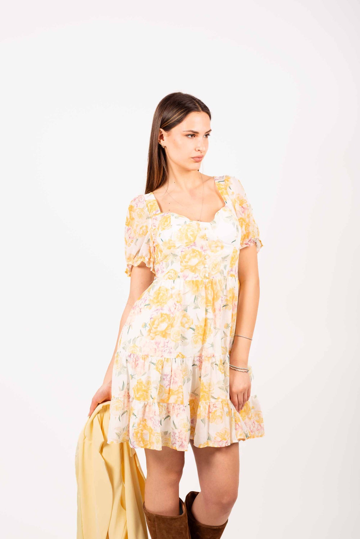Abito Corto con Stampa Floreale donna Miss love - 1