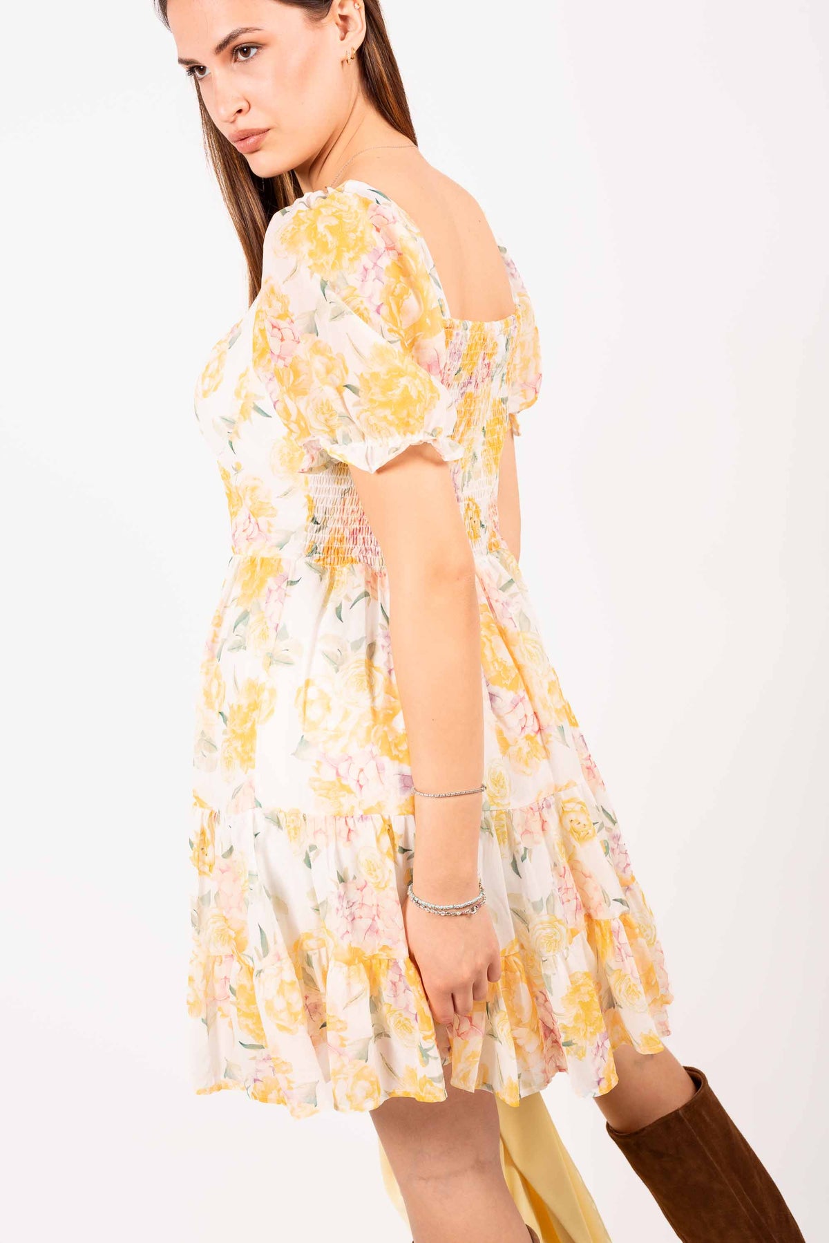 Abito Corto con Stampa Floreale donna Miss love - 5