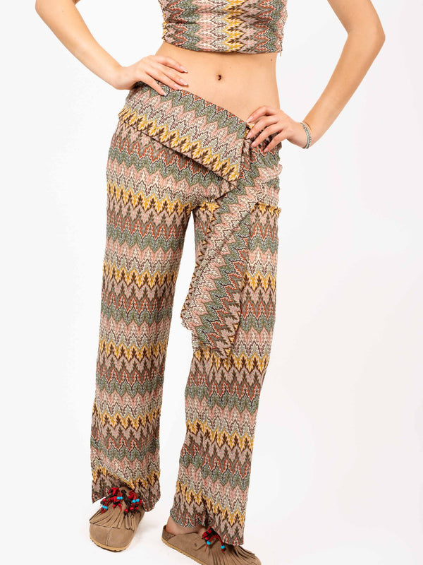 Pantaloni in Maglia Fantasia "Zig Zag" da donna Miss love