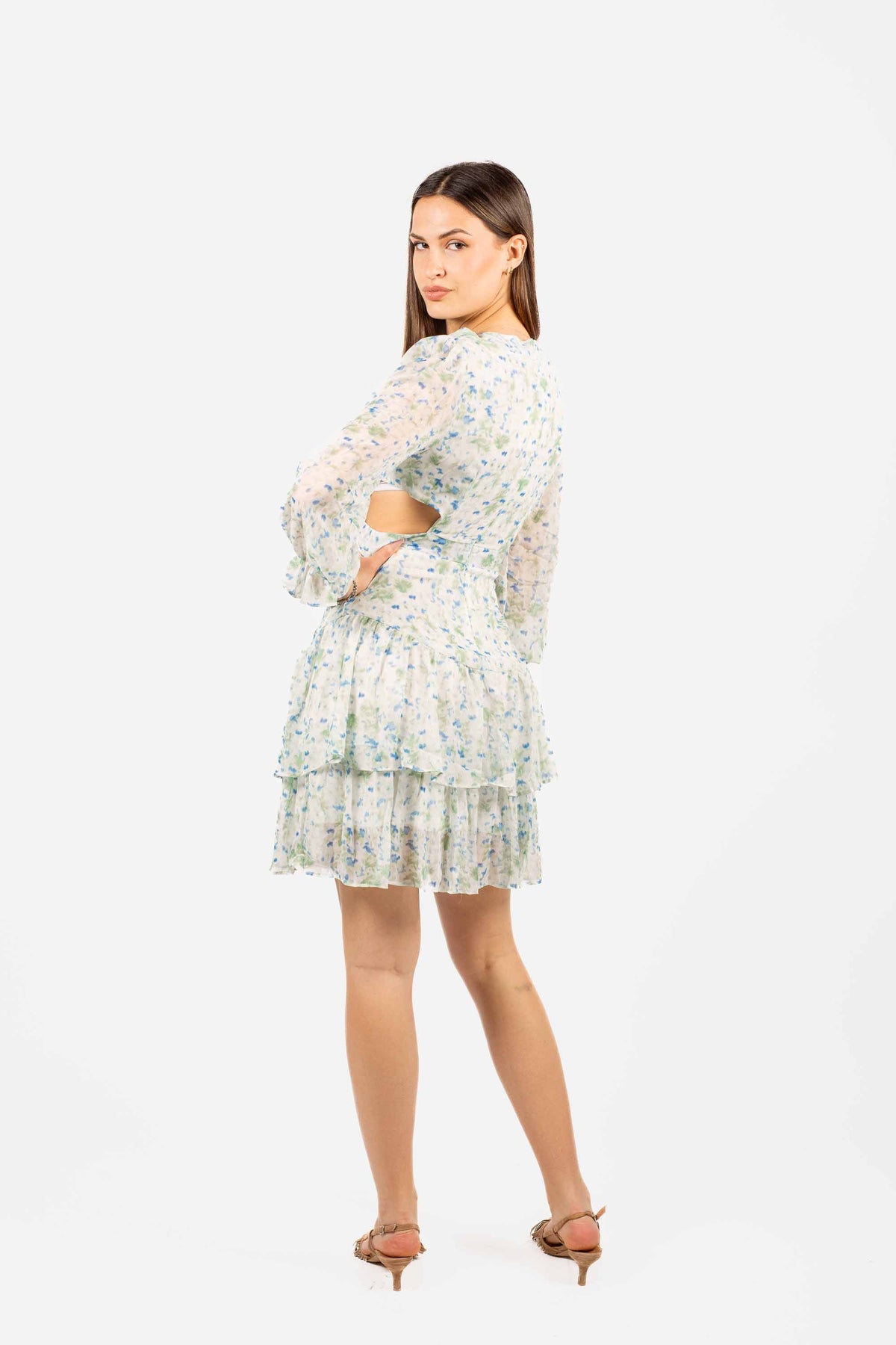 Abito Corto Cut-out Floreale donna Miss love - 3