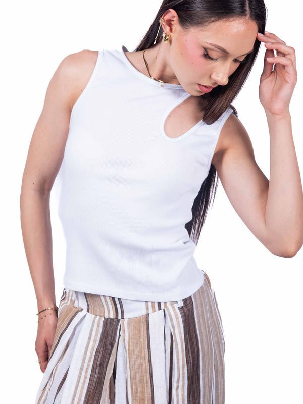 Canotta a Coste con Dettaglio Cut Out da donna Miss love