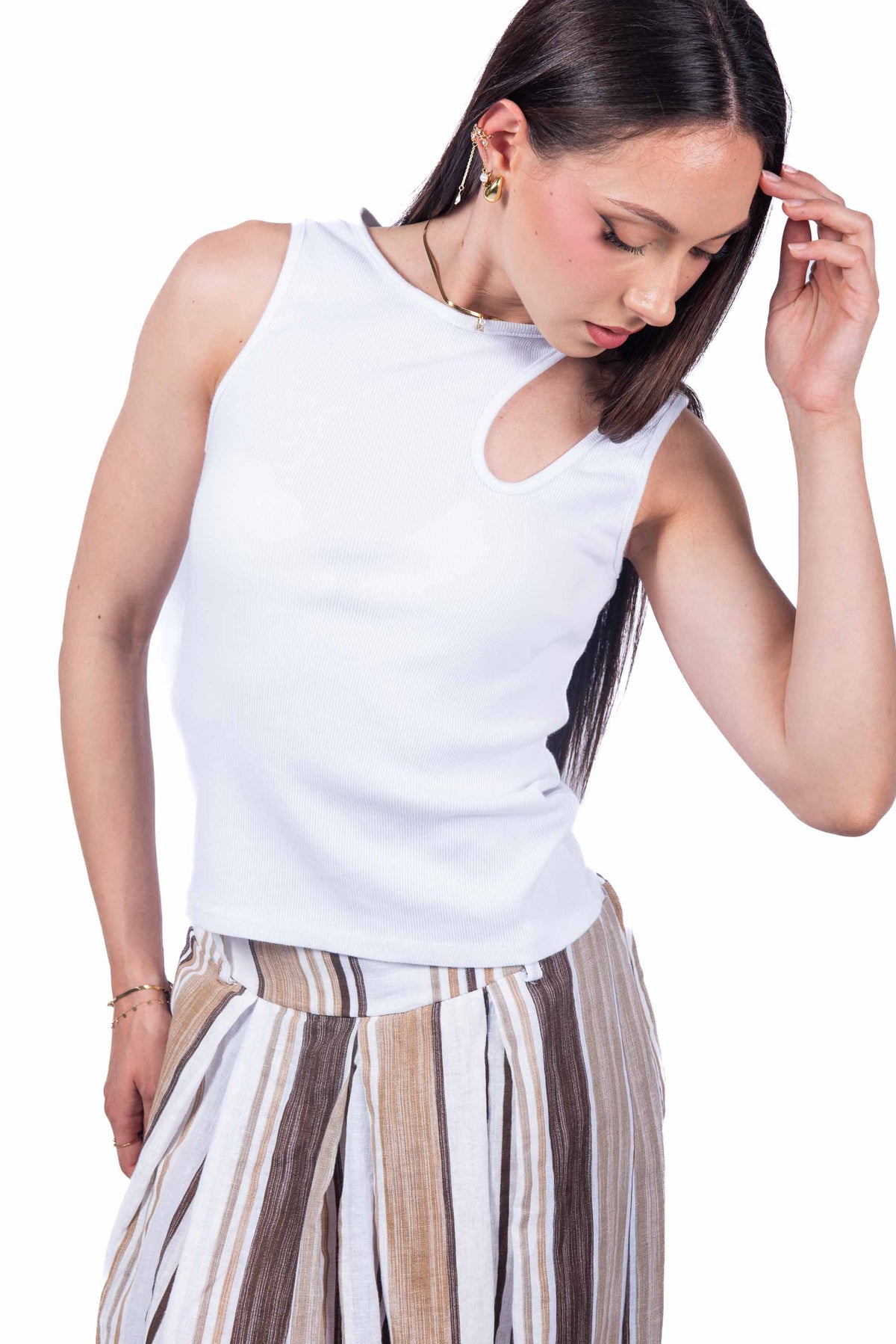 Canotta a Coste con Dettaglio Cut Out donna Miss love - 1