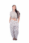 Pantaloni in Lino a Pois donna Miss love - 2