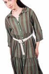 Abito Chemisier a Righe Marrone/Verde donna Miss love - 5