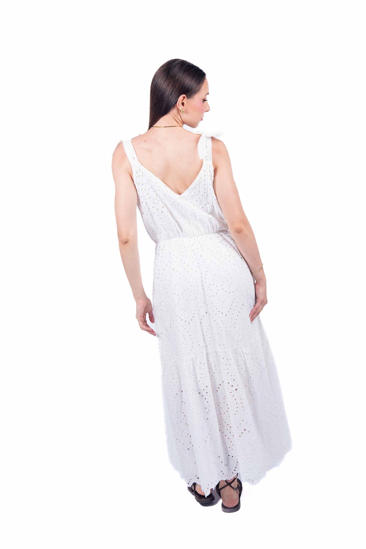 Abito in Sangallo con Fiocchi Bianco donna Miss love - 3
