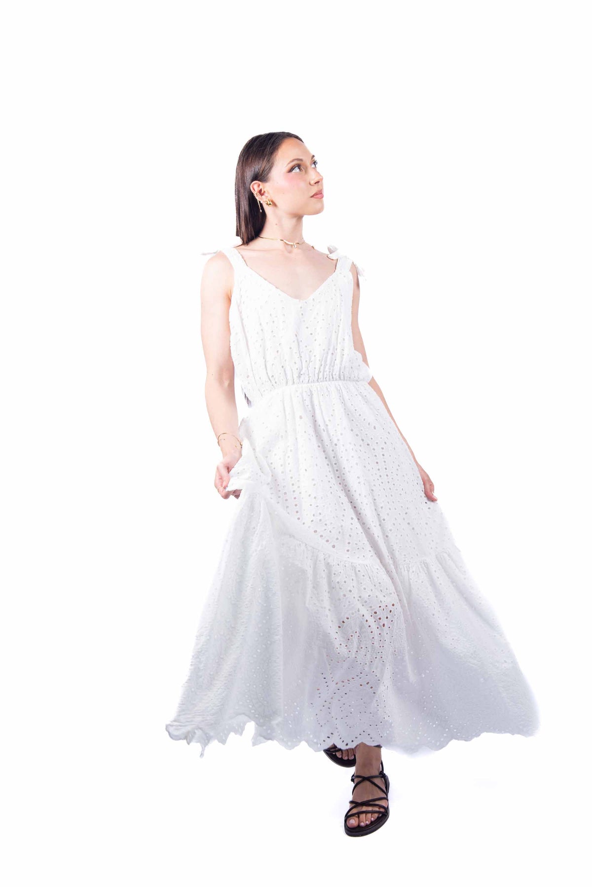 Abito in Sangallo con Fiocchi Bianco donna Miss love - 1
