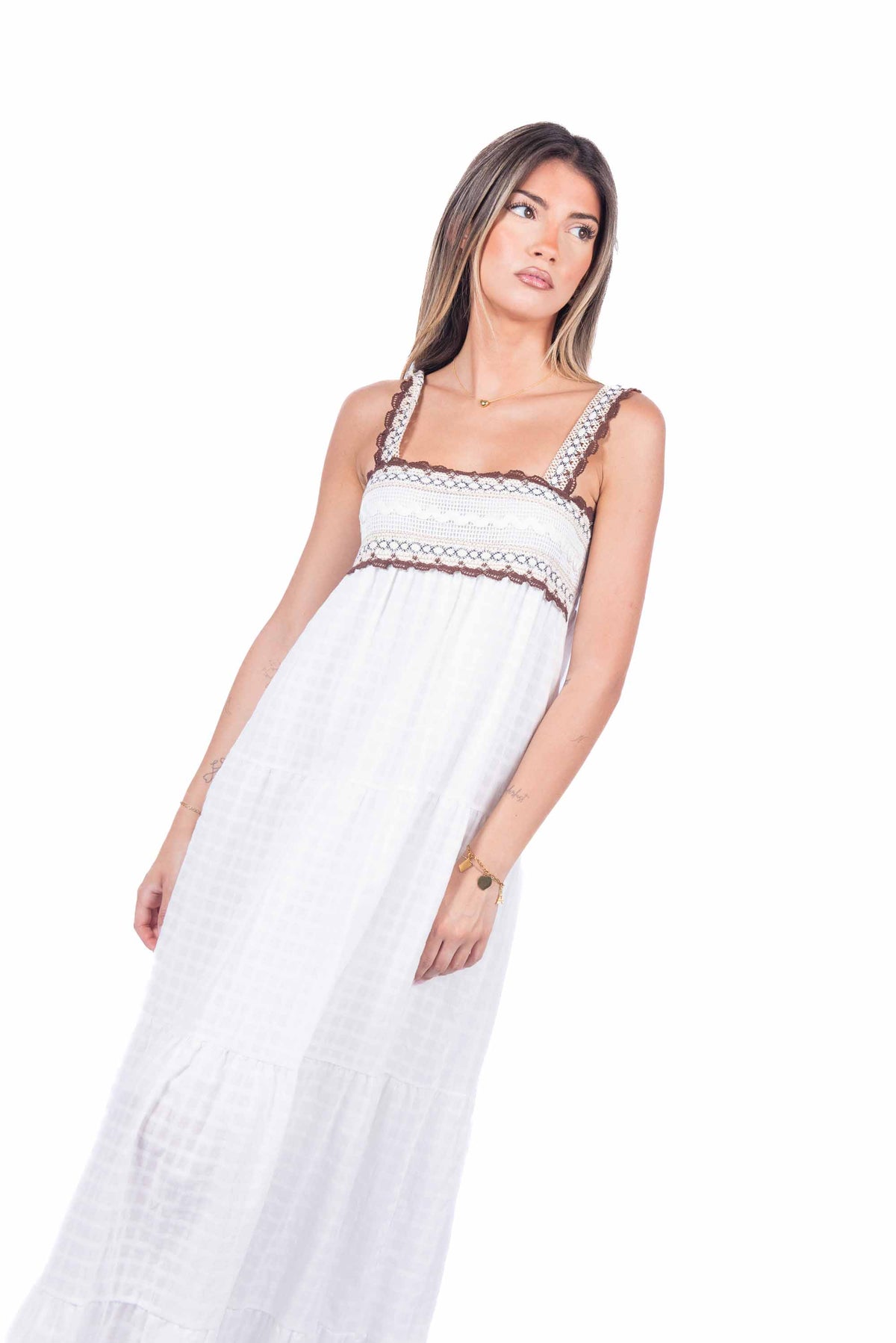 Abito Lungo con Dettagli all’Uncinetto donna Miss love - 5