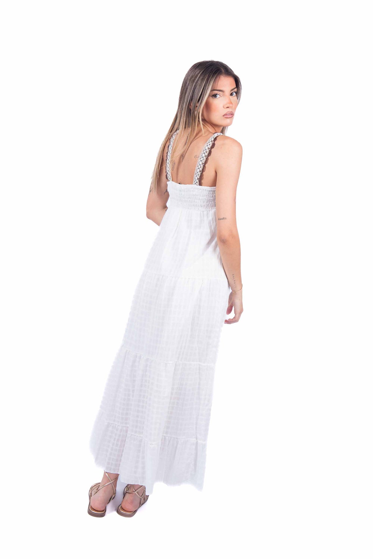 Abito Lungo con Dettagli all’Uncinetto donna Miss love - 3