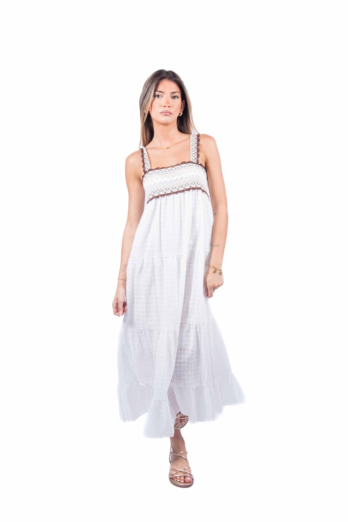Abito Lungo con Dettagli all’Uncinetto donna Miss love - 4