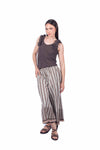 Pantaloni a Righe Panna/Marrone donna Miss love - 4
