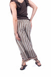 Pantaloni a Righe Panna/Marrone donna Miss love - 3