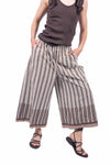 Pantaloni a Righe Panna/Marrone donna Miss love - 1
