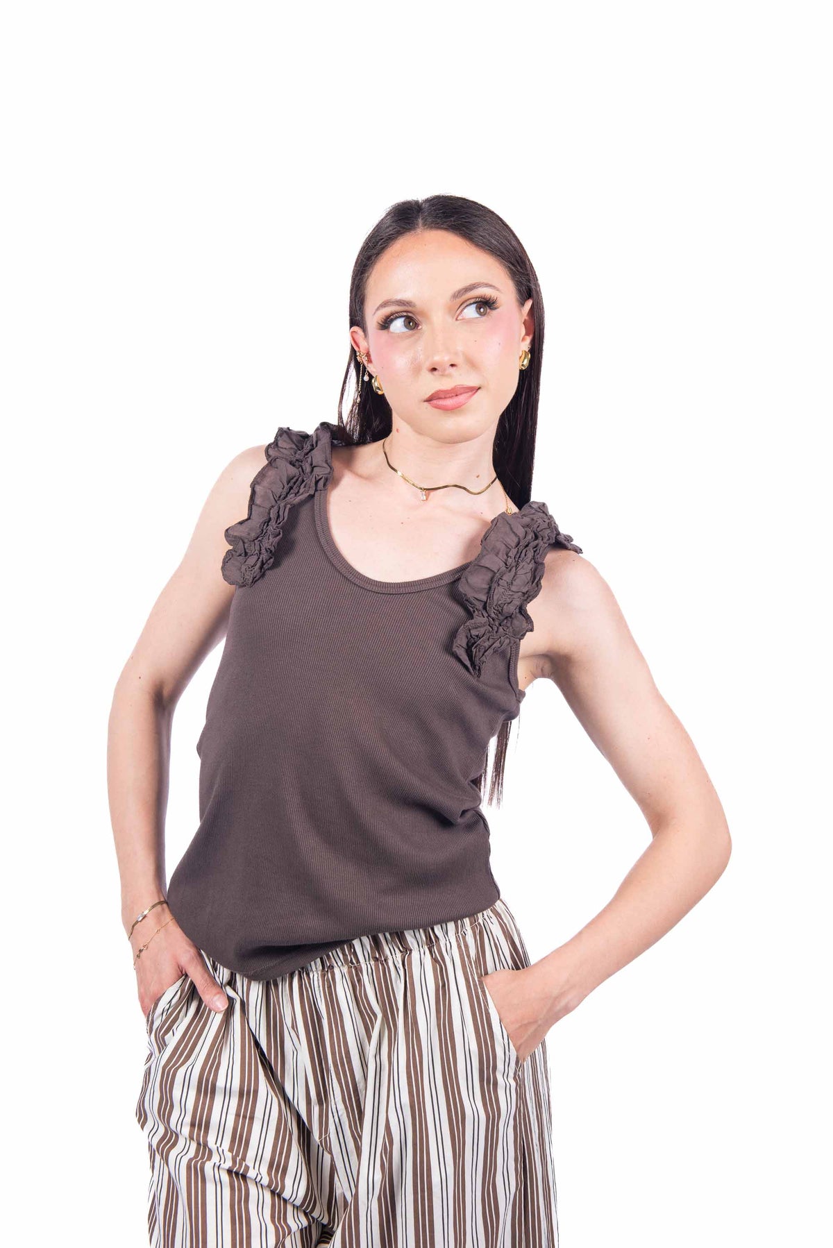 Top a Coste Cioccolato donna Miss love - 1