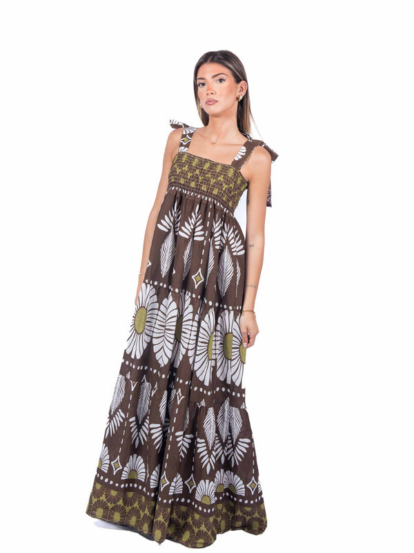 Abito Lungo Pattern con Fiocchi da donna Miss love