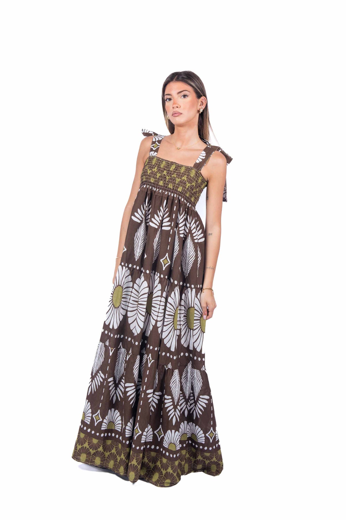Abito Lungo Pattern con Fiocchi donna Miss love - 1