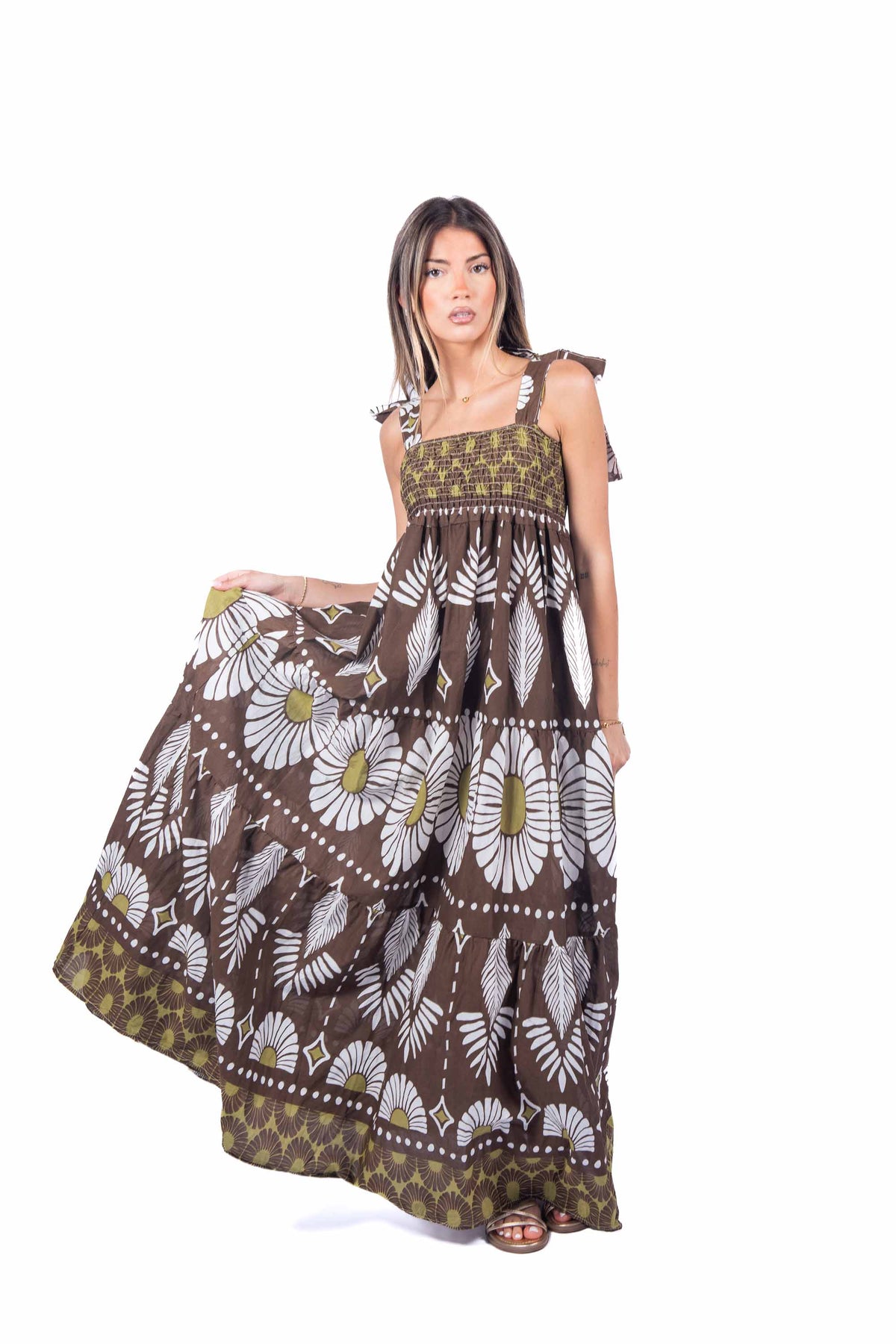 Abito Lungo Pattern con Fiocchi donna Miss love - 4