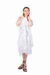 Abito con Volant e Applicazione Bianco donna Miss love - 1