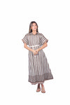 Abito Chemisier a Righe Marrone/Panna donna Miss love - 2
