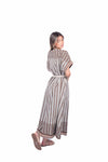 Abito Chemisier a Righe Marrone/Panna donna Miss love - 3