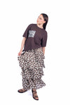 T-Shirt Asimmetrica con Paillettes Cioccolato donna Miss love - 5