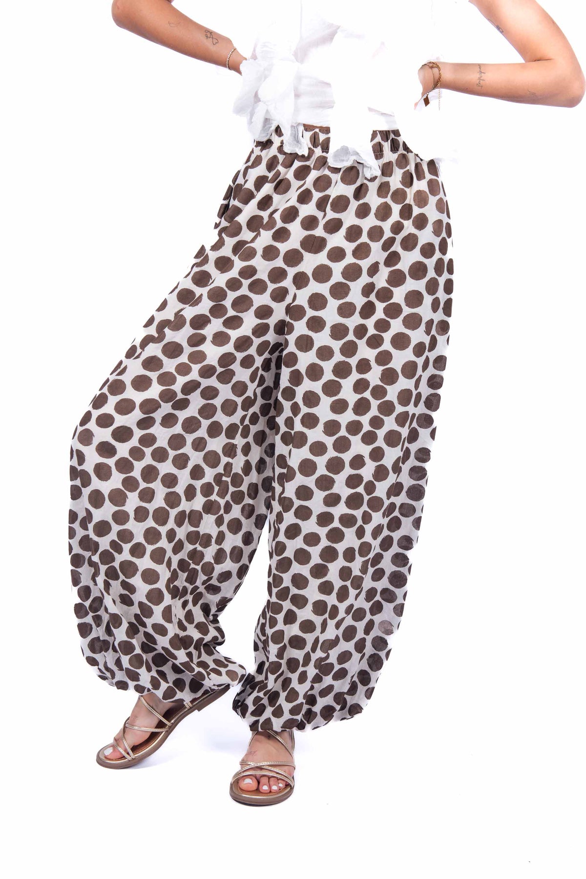 Pantaloni Palazzo a Pois donna Miss love - 1