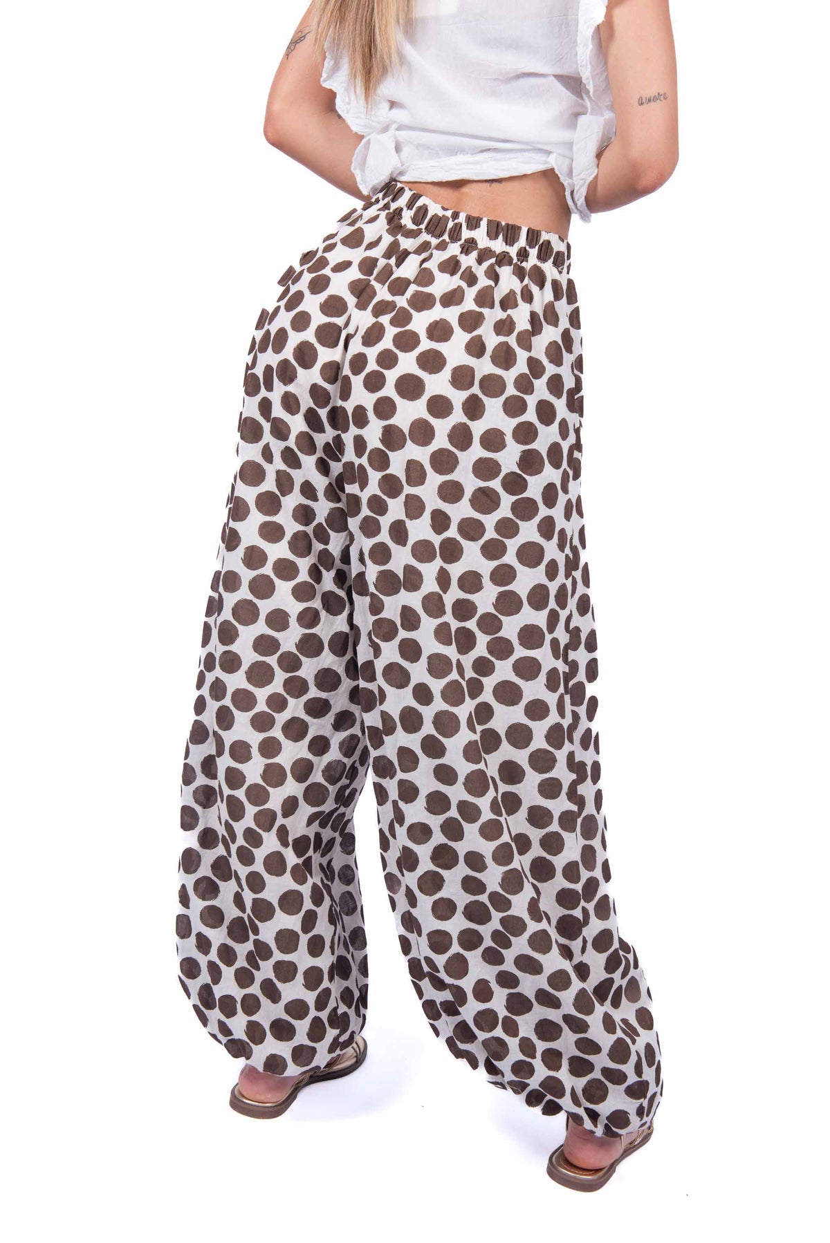 Pantaloni Palazzo a Pois donna Miss love - 3