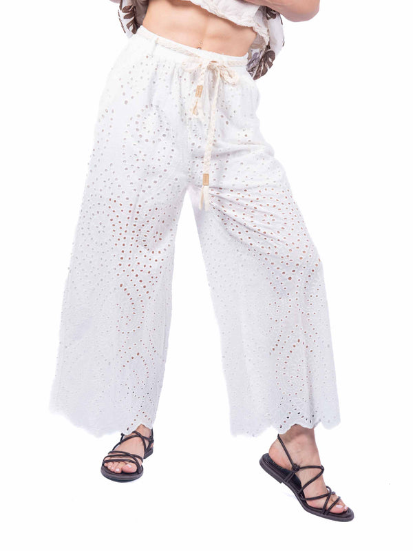 Pantaloni in Sangallo con Cintura Intrecciata da donna Miss love