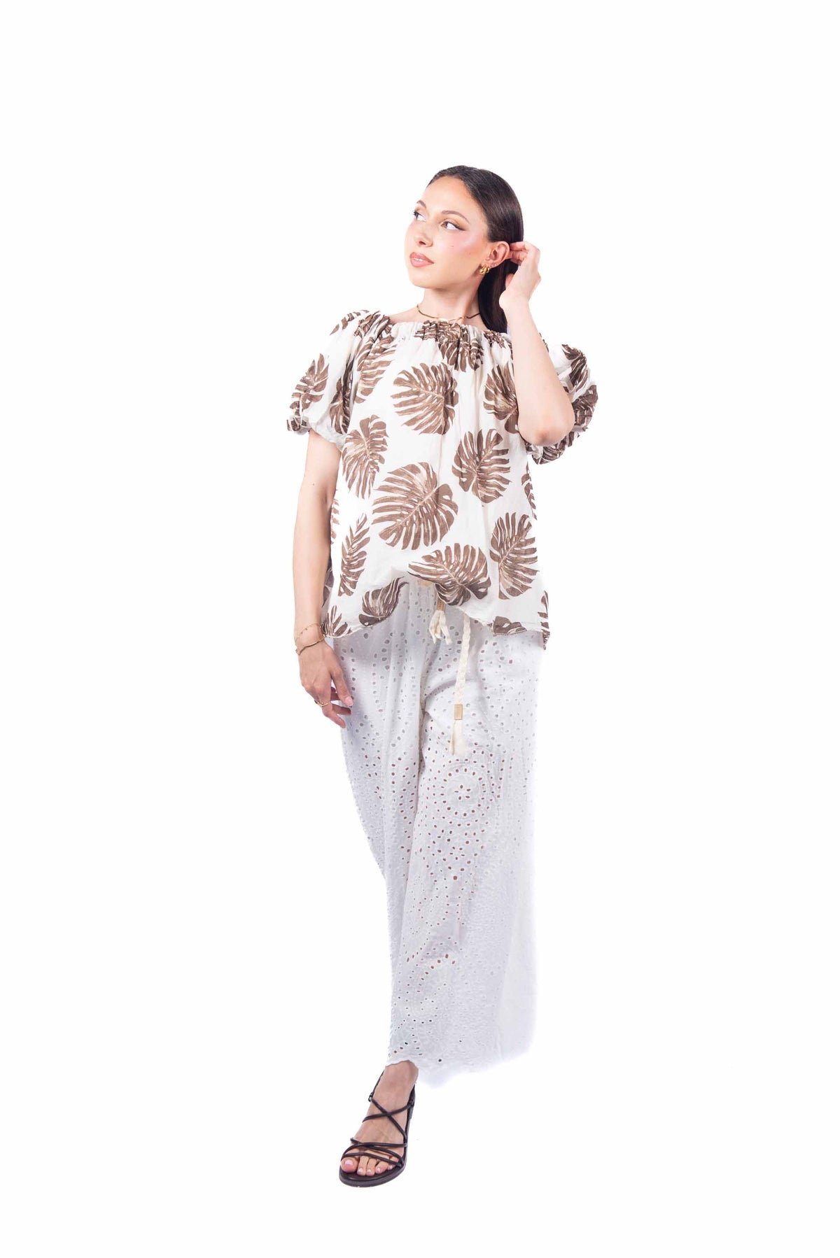 Pantaloni in Sangallo con Cintura Intrecciata donna Miss love - 5