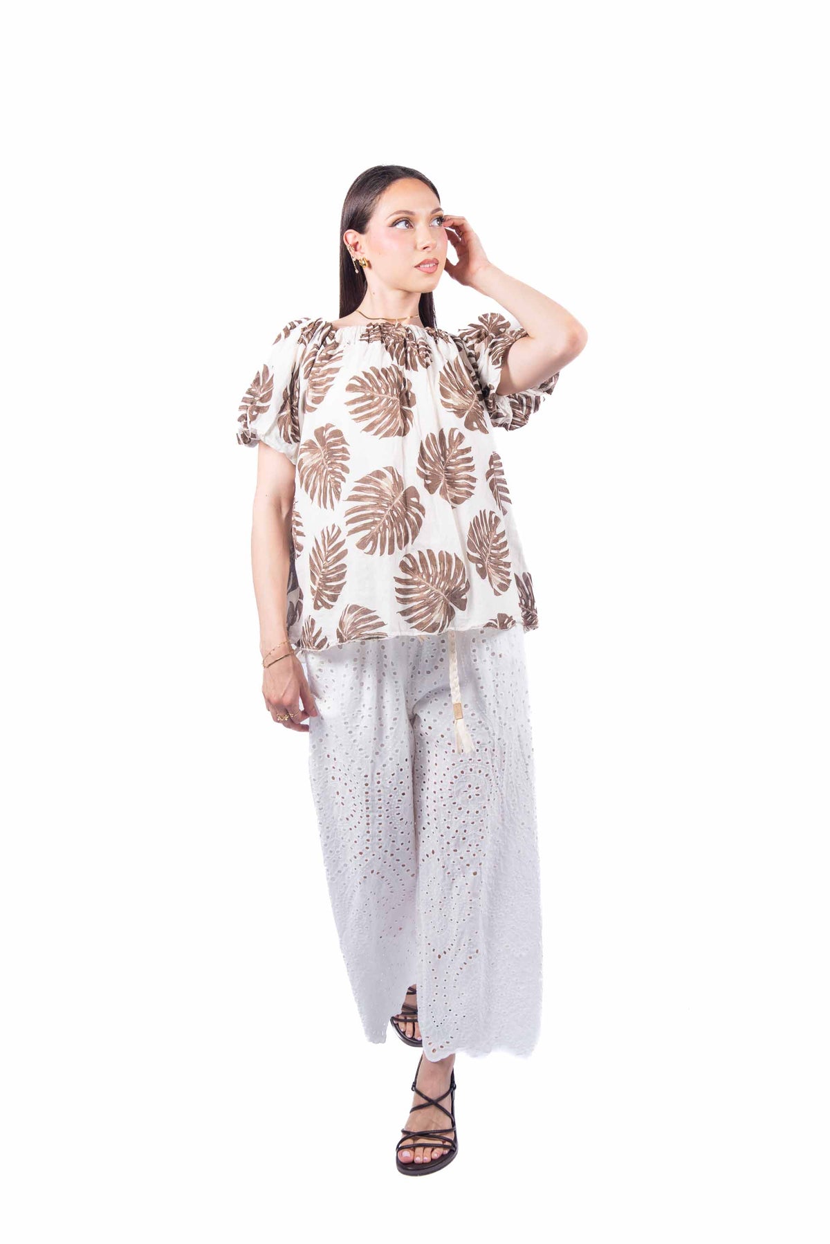 Pantaloni in Sangallo con Cintura Intrecciata donna Miss love - 6