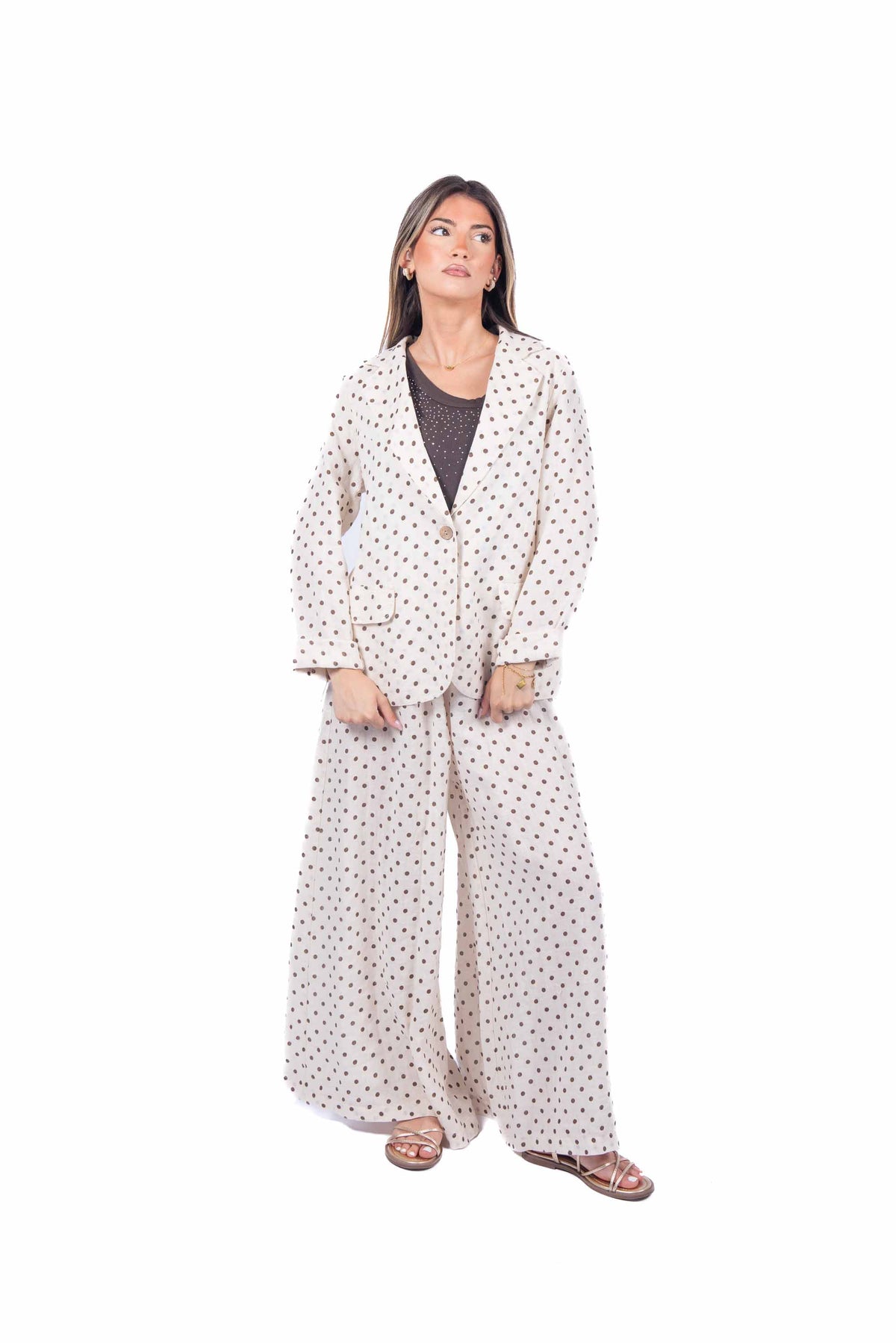 Blazer in Lino a Pois donna Miss love - 1