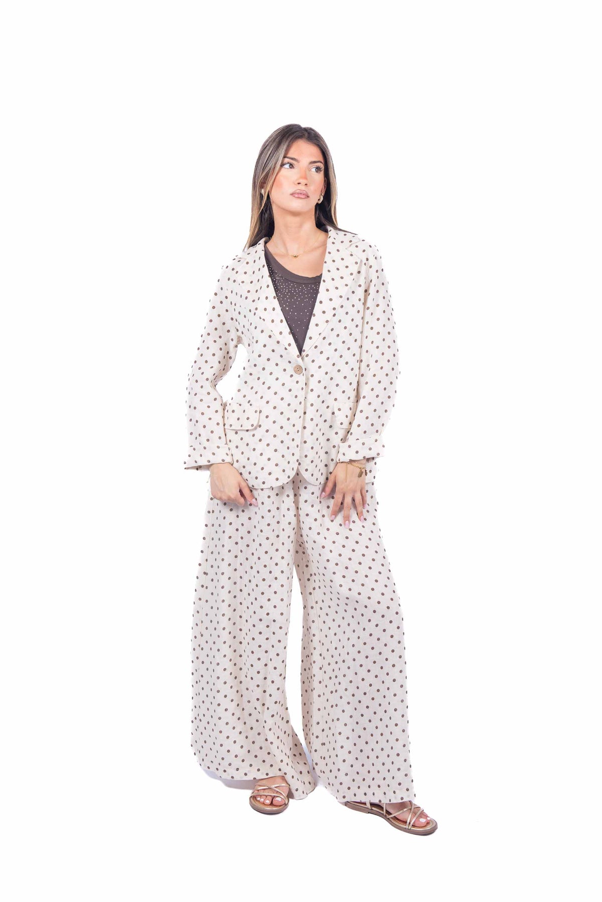 Blazer in Lino a Pois donna Miss love - 4