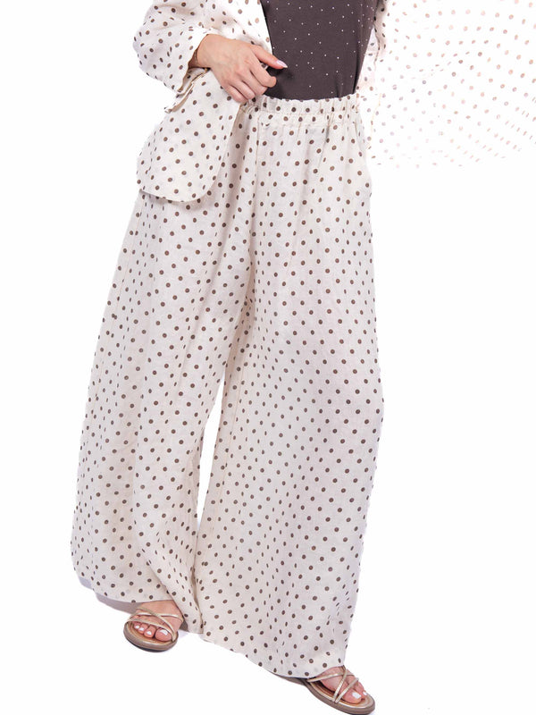 Pantaloni in Lino a Pois da donna Miss love