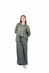 Camicia in Lino a Righe Militare donna Miss love - 1