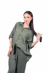 Camicia in Lino a Righe Militare donna Miss love - 2