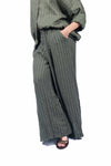 Pantaloni in Lino a Righe Militare donna Miss love - 1