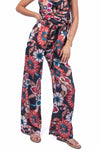 Pantaloni Stampa Floreale con Cintura Cordella donna Miss love - 1