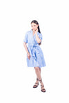 Abito Chemisier a Righe Celeste donna Miss love - 1
